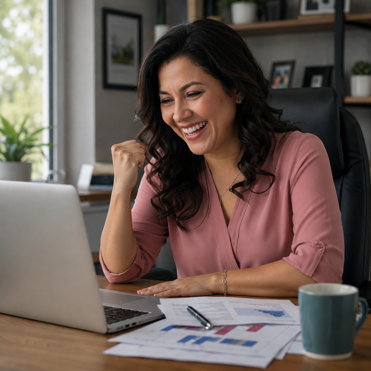 Woman after email marketing success